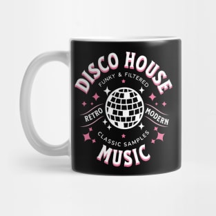DISCO HOUSE  - Retro Modern Disco Ball (White/Pink) Mug